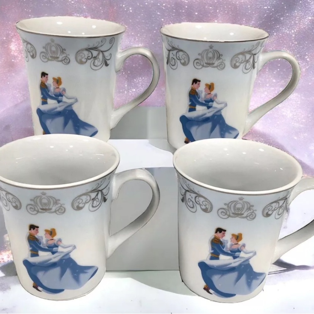 NEW set of 4 zrike disney princess coffee mugs cinderella